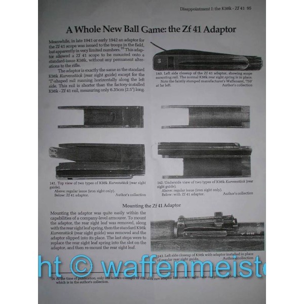 Zf41 Adapter for K98 Sniper Rail Mount WWII German zf-41 